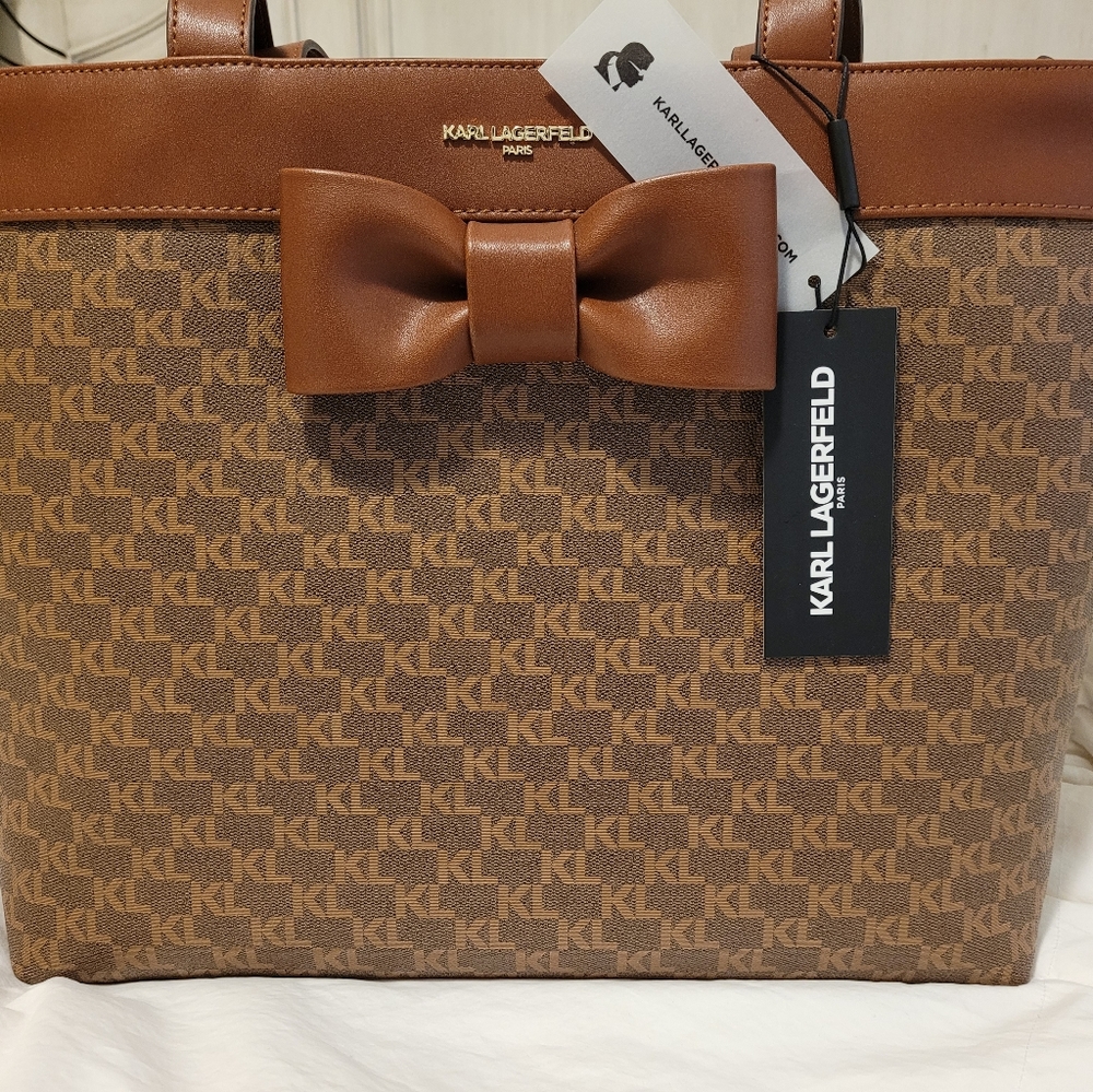 KARL LAGERFELD PARIS TOTE bag two side slip pocket